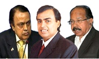 Murli Deora, Mukesh Ambani, Veerappa Moily